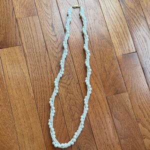 Beaded Pearl-Style Twist Necklace - White